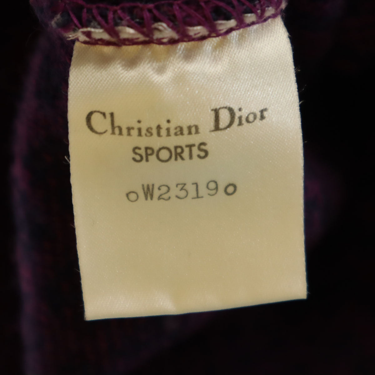Christian Dior SPORTS クリスチャンディオールスポーツ 90s オールド 総柄 長袖 ニット パーカー L パープル セーター レディース