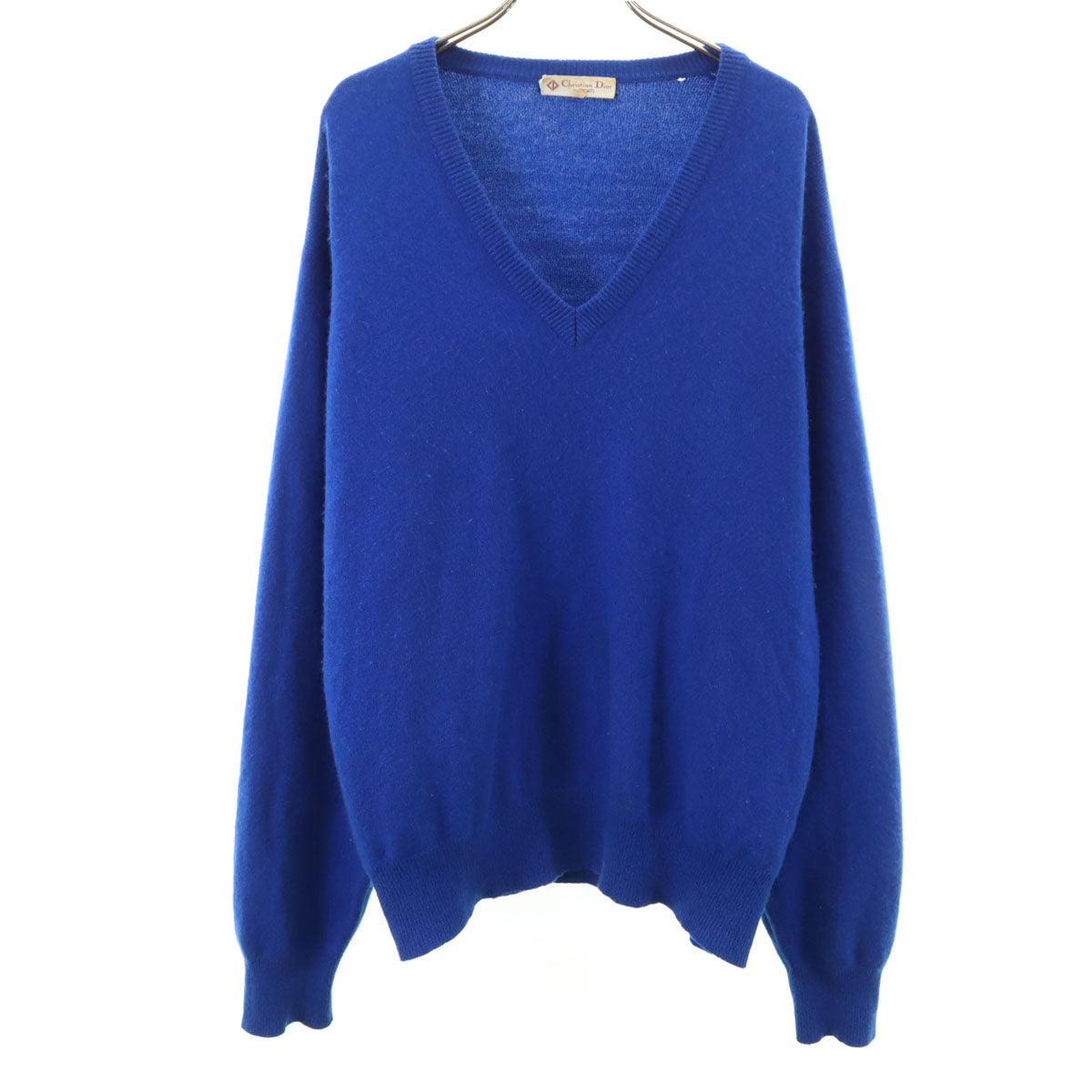 Christian Dior SPORTS クリスチャンディオールスポーツ 90s オールド 長袖 Vネック セーター LL ブルー ニット メンズ