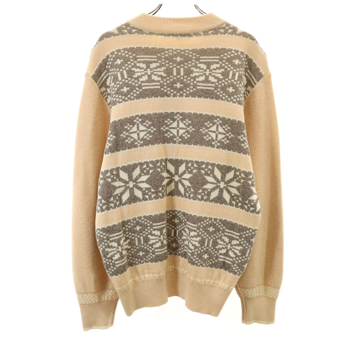 Christian Dior SPORTS クリスチャンディオールスポーツ 90s オールド ノルディック柄 ニットジャケット L ペールオレンジ メンズ