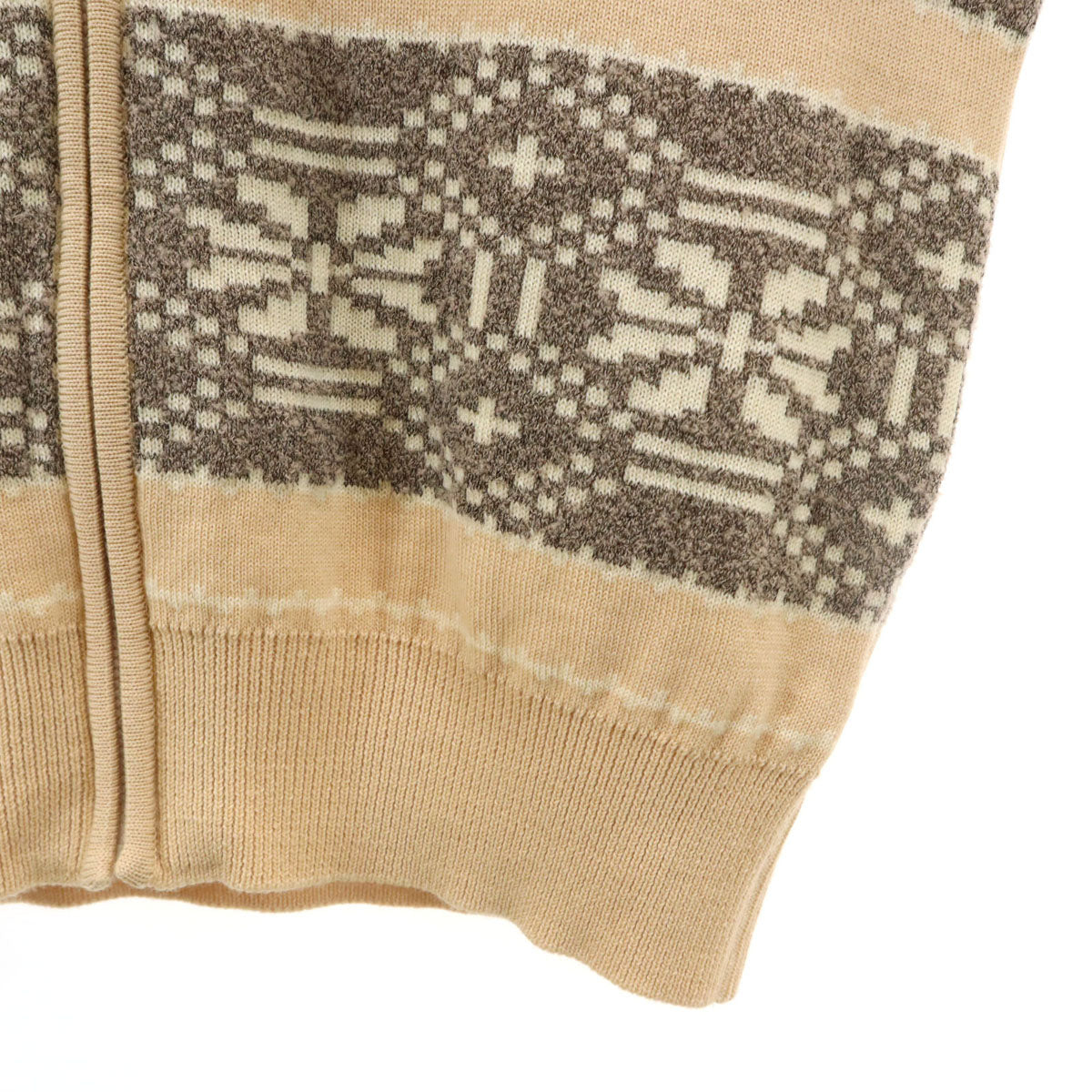 Christian Dior SPORTS クリスチャンディオールスポーツ 90s オールド ノルディック柄 ニットジャケット L ペールオレンジ メンズ