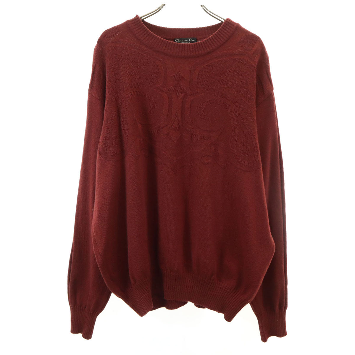 Christian Dior MONSIEUR クリスチャンディオール ムッシュ 90s オールド 長袖 セーター L ボルドー ニット メンズ