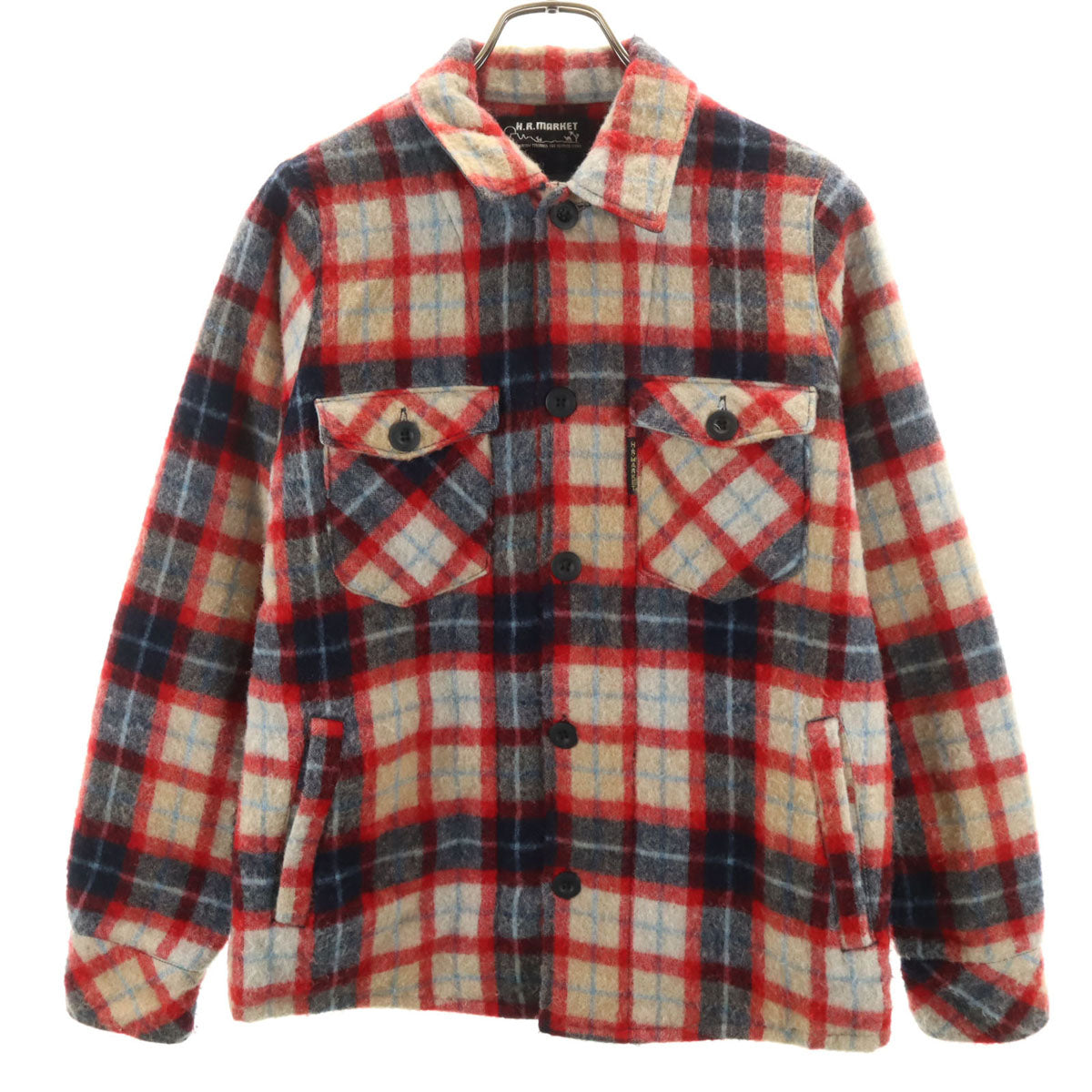 HOLLYWOOD RANCH MARKET ハリウッドランチマーケット 日本製 チャック柄 シャツジャケット レッド メンズ