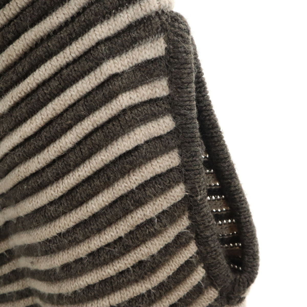 DIESEL ディーゼル イタリア製 ボーダー柄 タートルネック ニット ポンチョ S グレー レディース