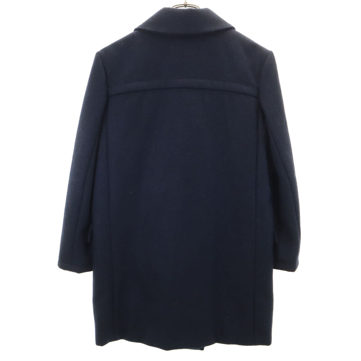 美品 A.P.C. アーペーセー ショールカラー ダブルブレスト ウールコート XS ネイビー レディース