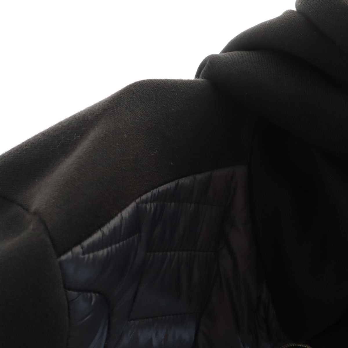 DIESEL ディーゼル 長袖 キルティング切替 ジップパーカー L ブラック メンズ