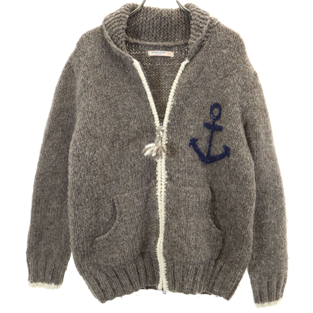 GAIJIN MADE ガイジンメイド ニットジャケット 2 アッシュブラウン カウチン メンズ