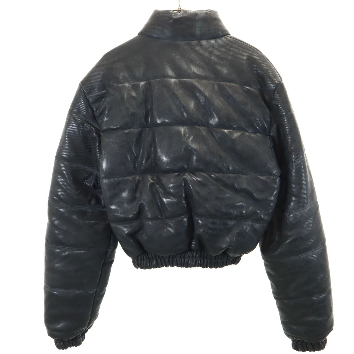 VERSACE JEANS COUTURE ヴェルサーチ ジーンズ クチュール イタリア製 コーティング加工 中綿ジャケット M ブラック レディース