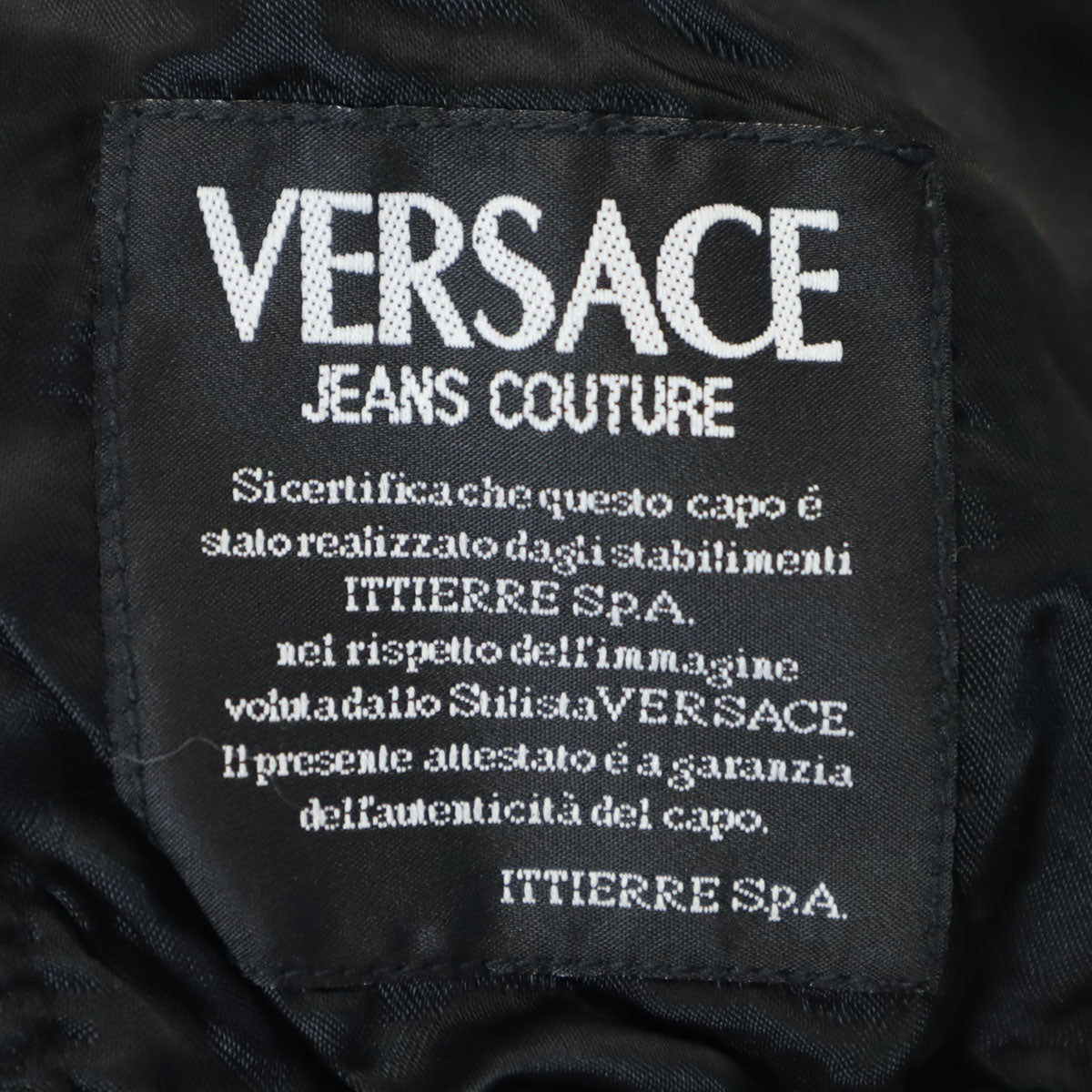 VERSACE JEANS COUTURE ヴェルサーチ ジーンズ クチュール イタリア製 コーティング加工 中綿ジャケット M ブラック レディース