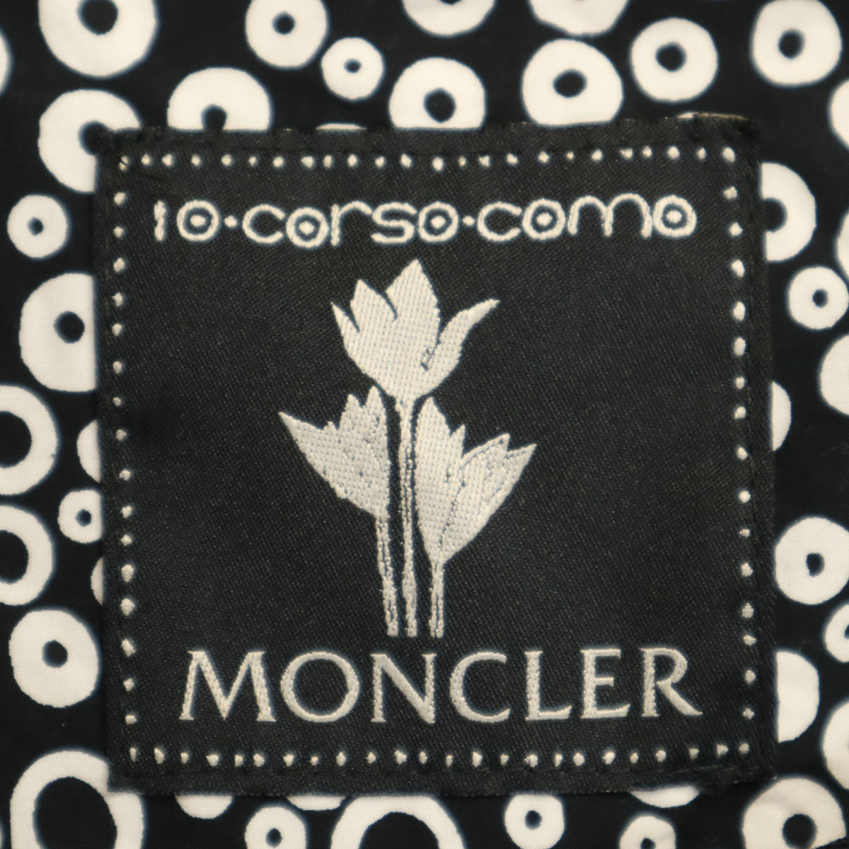 MONCLER モンクレール 10 CORSO COMO ディエチ コルソコモ コラボ イタリア製 サークル柄 2WAY ダウンジャケット ブラック バッグ付き レディース