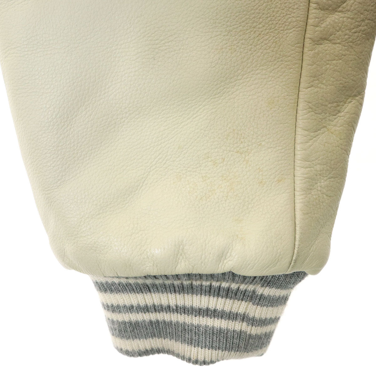 HAI SPORTING GEAR ハイスポーティングギア 牛革レザー切替 スタジャン M グレー イッセイミヤケ メンズ