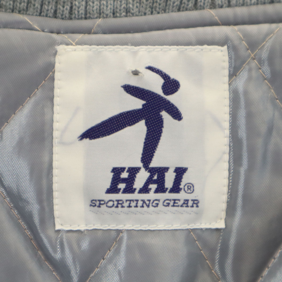 HAI SPORTING GEAR ハイスポーティングギア 牛革レザー切替 スタジャン M グレー イッセイミヤケ メンズ