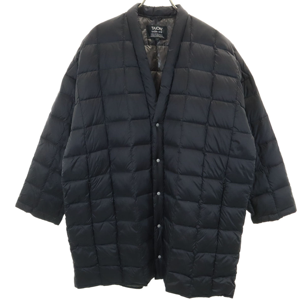 TAION タイオン ベーシック ハンテン ダウンコート 1 ブラック メンズ