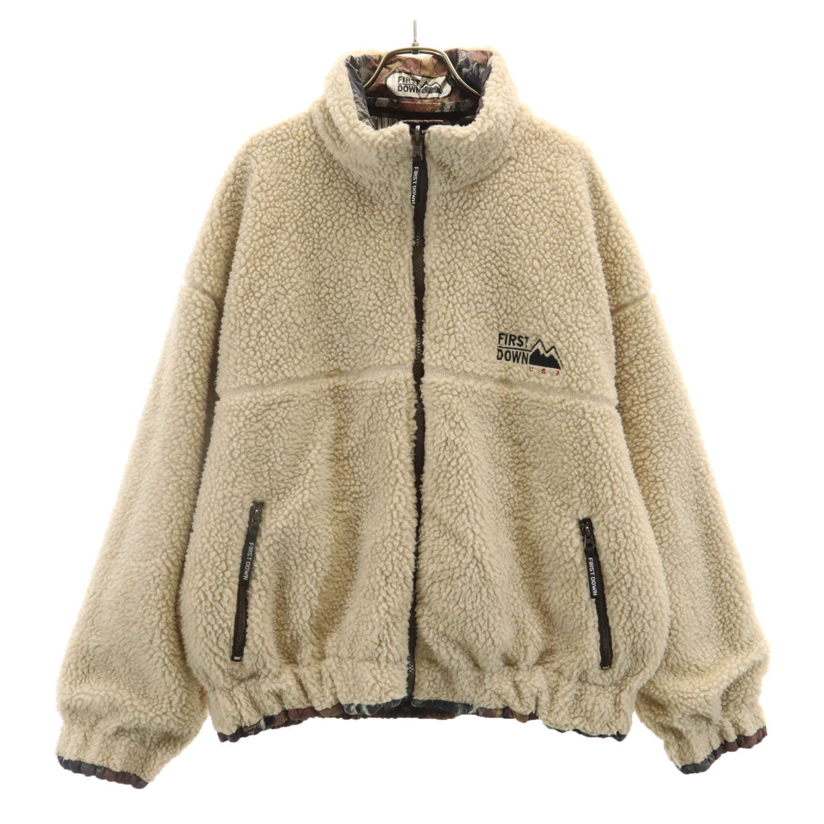 FIRSTDOWN ファーストダウン リアルツリー柄 リバーシブル ジャケット M マルチ ボア メンズ