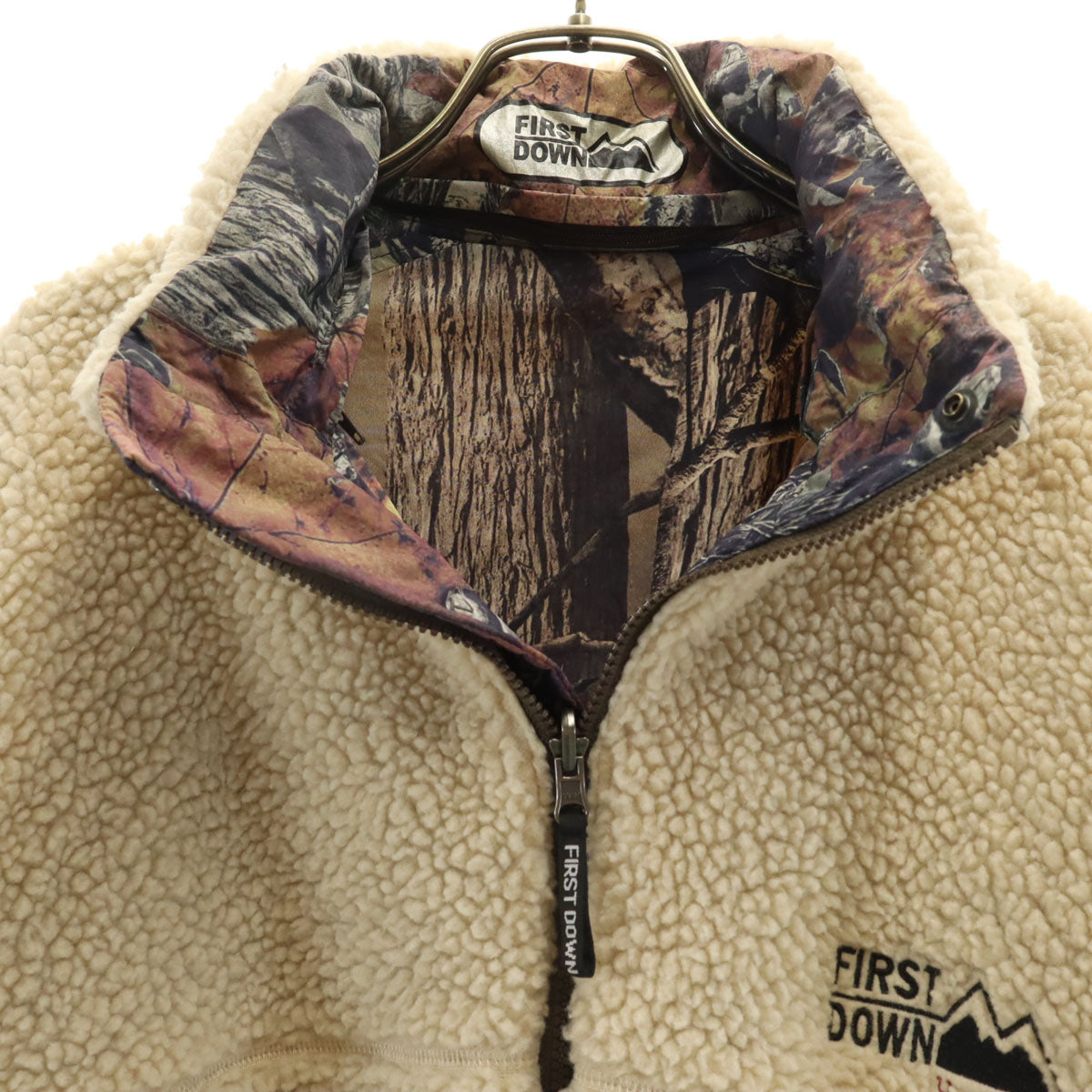 FIRSTDOWN ファーストダウン リアルツリー柄 リバーシブル ジャケット M マルチ ボア メンズ