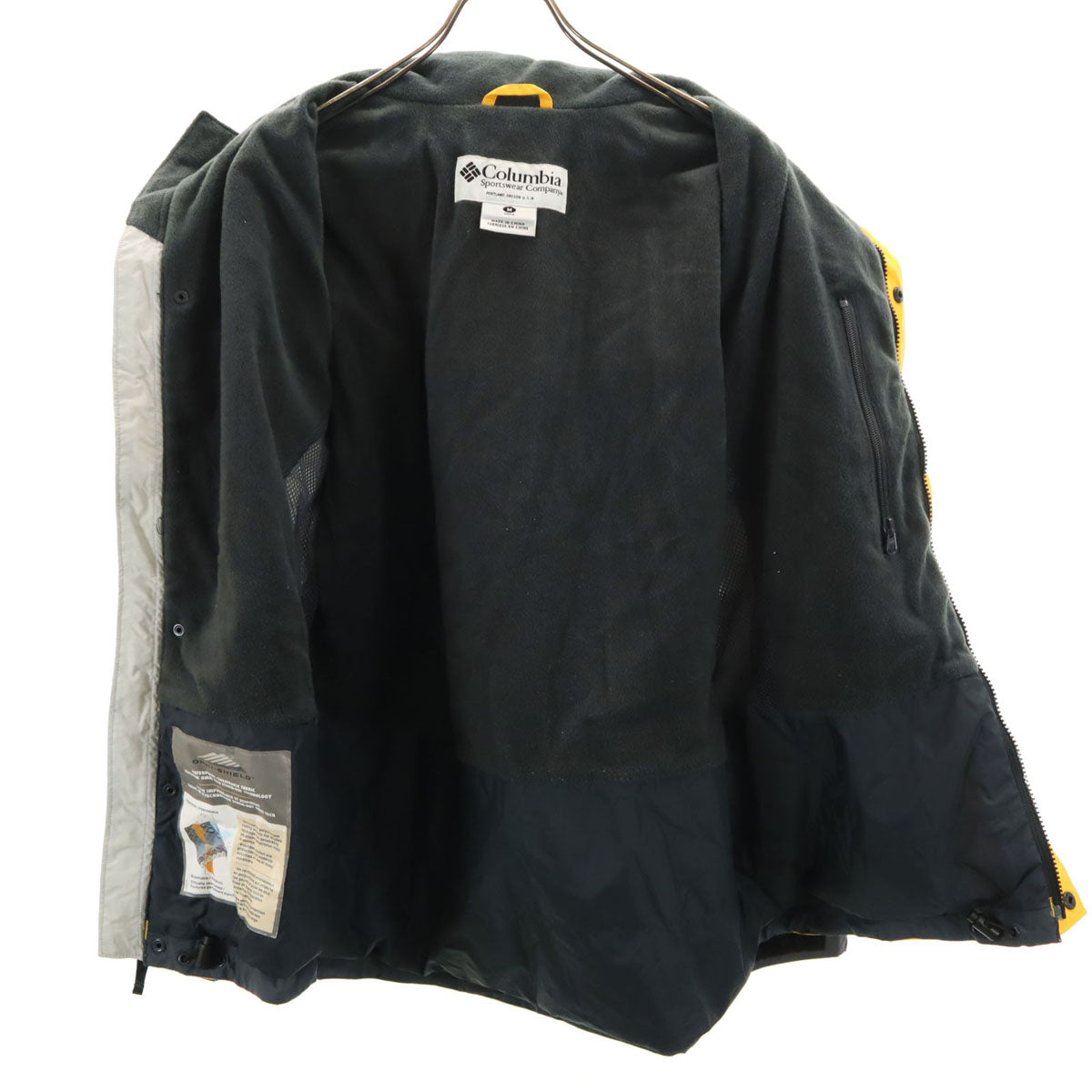 Columbia コロンビア ナイロンジャケット M イエロー 裏フリース アウトドア メンズ