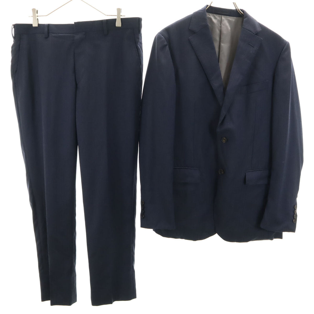 BLACK LABEL CRESTBRIDGE ブラックレーベルクレストブリッジ 日本製 ウール スーツ 上下 セットアップ 42L ネイビー 三陽商会 メンズ