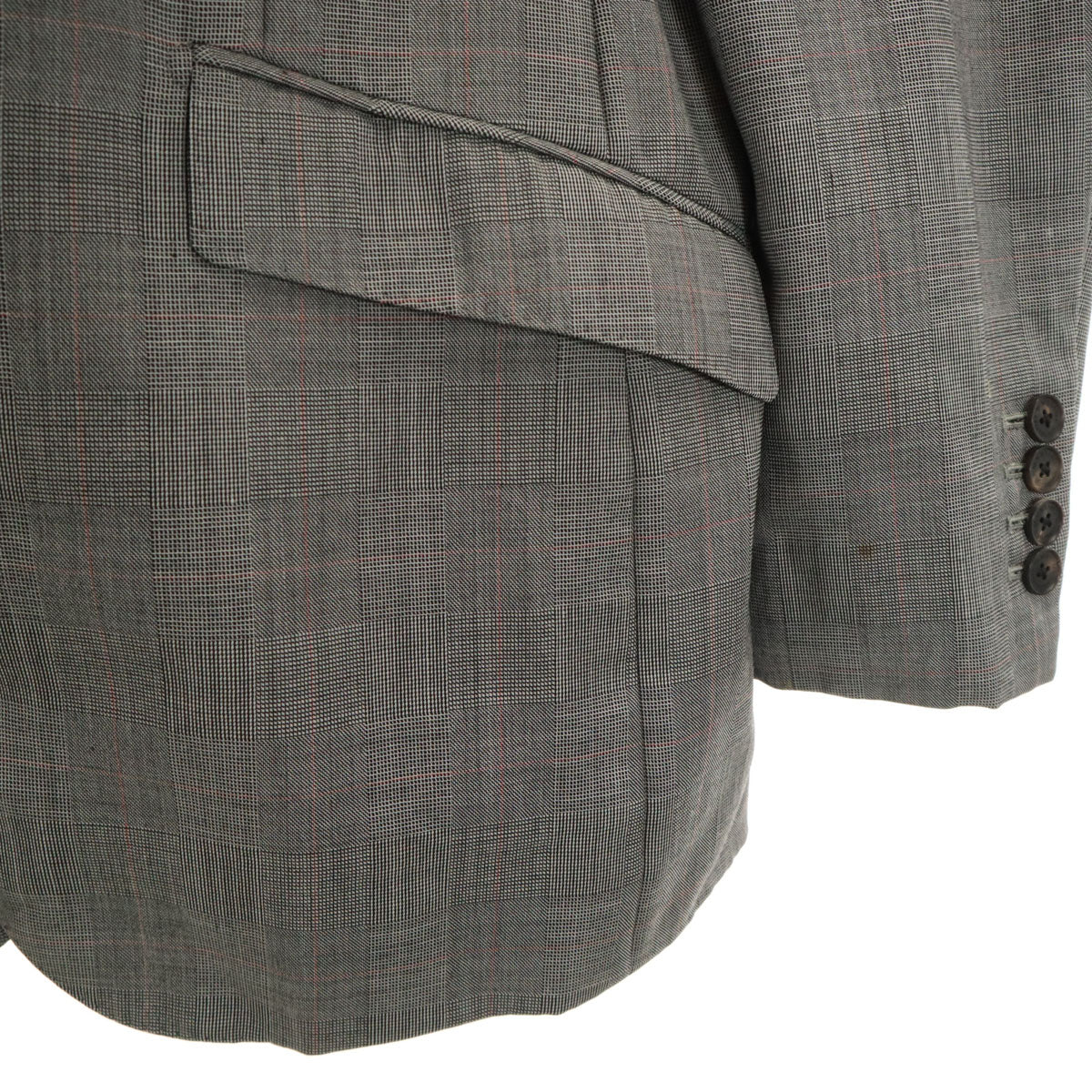 BLACK LABEL CRESTBRIDGE ブラックレーベルクレストブリッジ 日本製 ウール チェック柄 スーツ 上下 セットアップ 40L グレー 三陽商会 メンズ