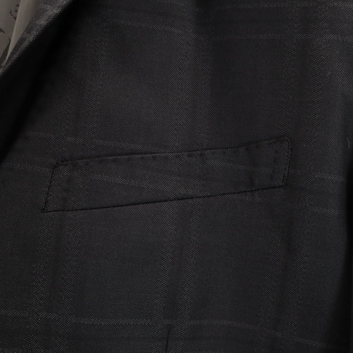 BLACK LABEL CRESTBRIDGE ブラックレーベルクレストブリッジ 日本製 ウール チェック柄 スーツ 上下 セットアップ 40L グレー 三陽商会 メンズ