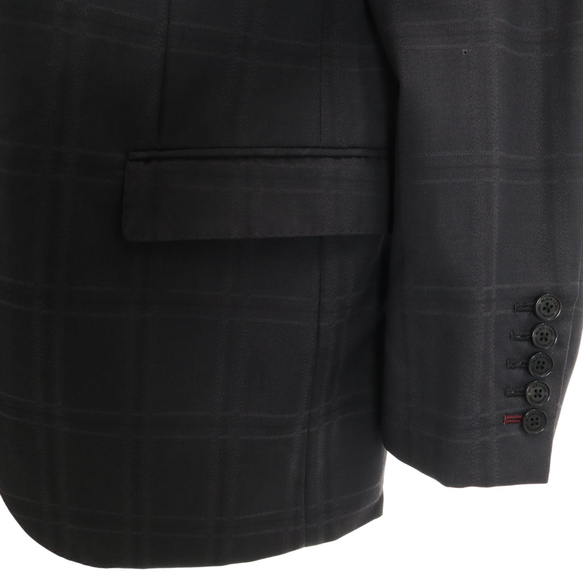 BLACK LABEL CRESTBRIDGE ブラックレーベルクレストブリッジ 日本製 ウール チェック柄 スーツ 上下 セットアップ 40L グレー 三陽商会 メンズ