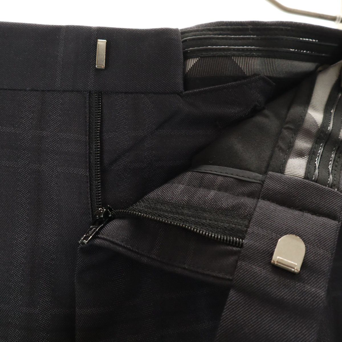 BLACK LABEL CRESTBRIDGE ブラックレーベルクレストブリッジ 日本製 ウール チェック柄 スーツ 上下 セットアップ 40L グレー 三陽商会 メンズ