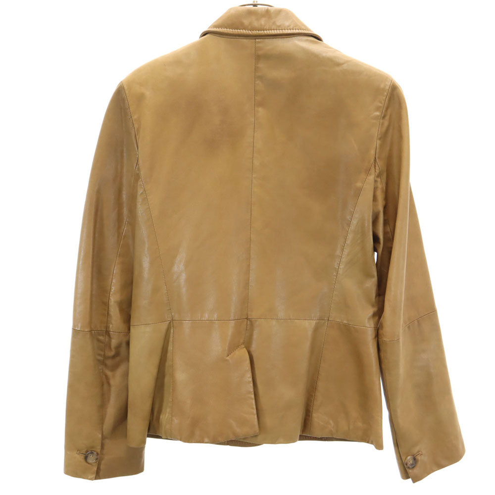 WEEKEND MaxMara ウィークエンドマックスマーラ イタリア製 本革 レザージャケット 42 ブラウン系 レディース