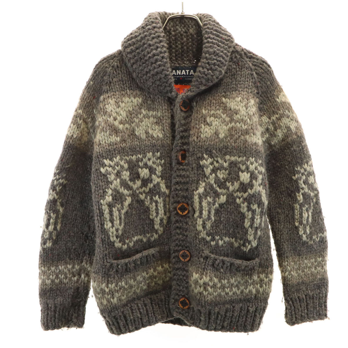 KANATA カナタ ジムマスター gym master カナダ製 カウチンジャケット ブラウン系 メンズ