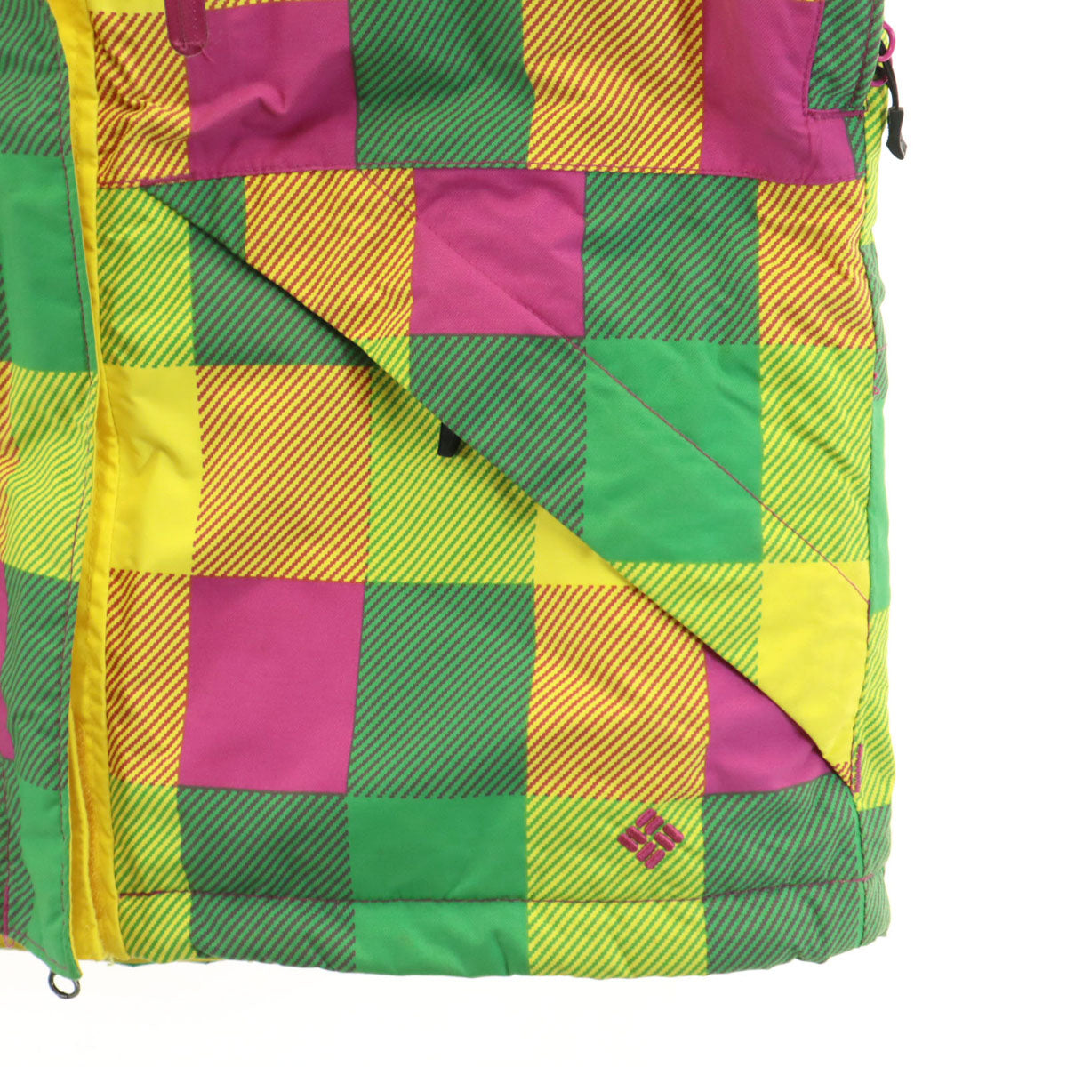 Columbia コロンビア 総柄 スノーボード 中綿ジャケット S イエロー アウトドア レディース