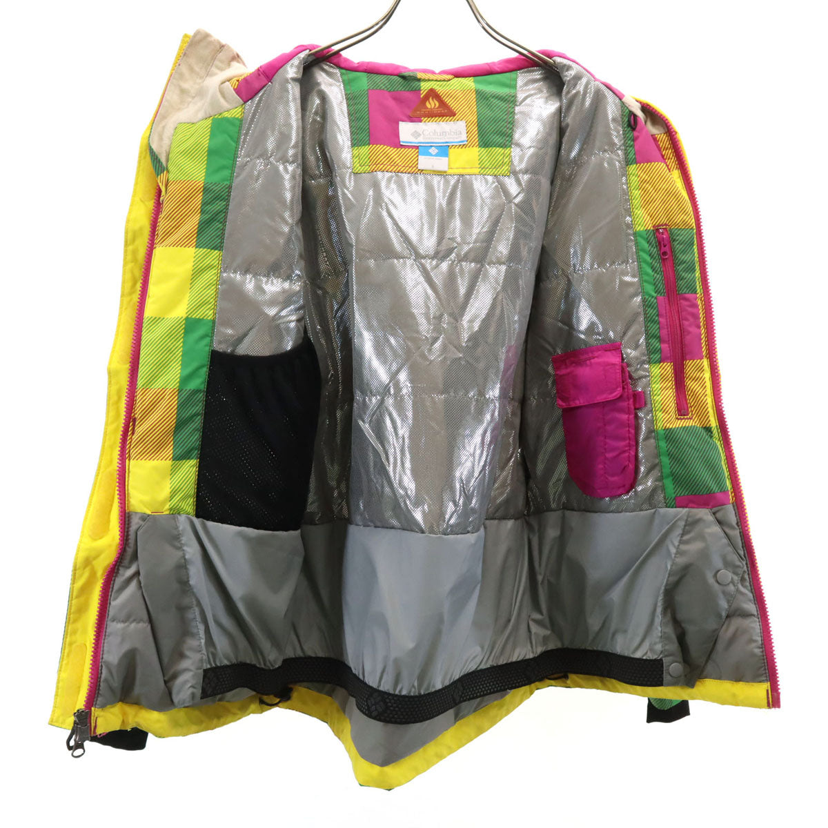 Columbia コロンビア 総柄 スノーボード 中綿ジャケット S イエロー アウトドア レディース