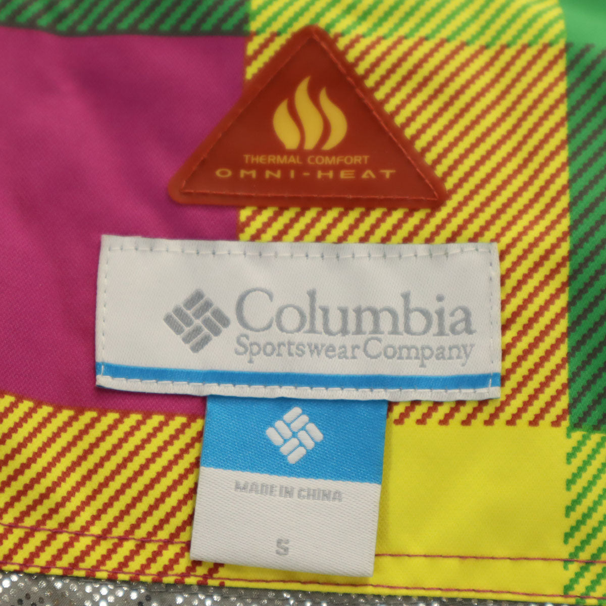 Columbia コロンビア 総柄 スノーボード 中綿ジャケット S イエロー アウトドア レディース