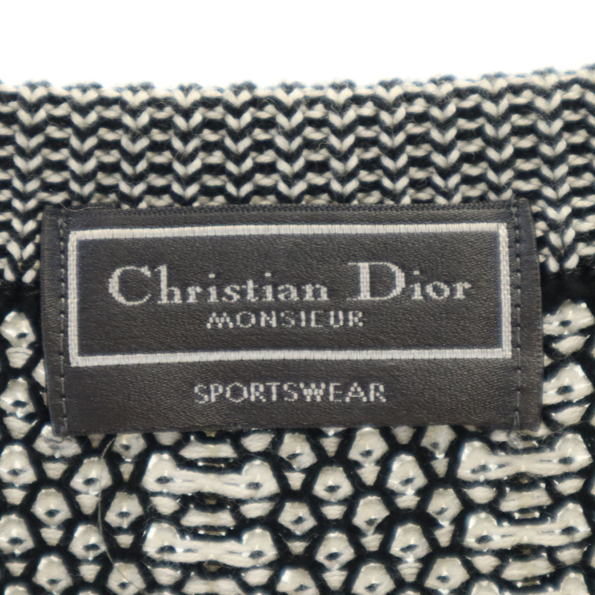 Christian Dior MONSIEUR クリスチャンディオール ムッシュ 90s オールド ストライプ柄 長袖 セーター M ホワイト ニット メンズ