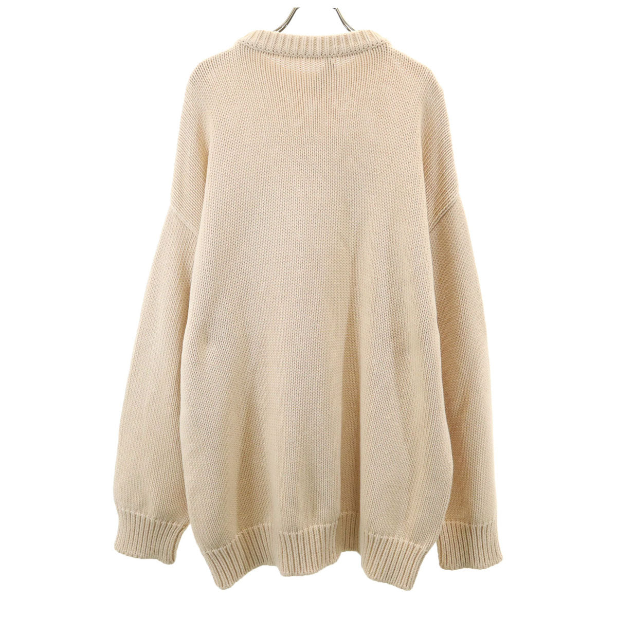 BALENCIAGA バレンシアガ イタリア製 長袖 UNIFIT BBロゴエンブロイダリー ニット XS ベージュ セーター メンズ