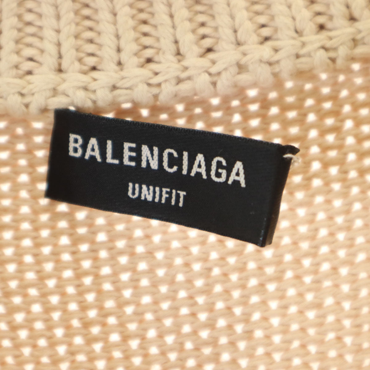 BALENCIAGA バレンシアガ イタリア製 長袖 UNIFIT BBロゴエンブロイダリー ニット XS ベージュ セーター メンズ