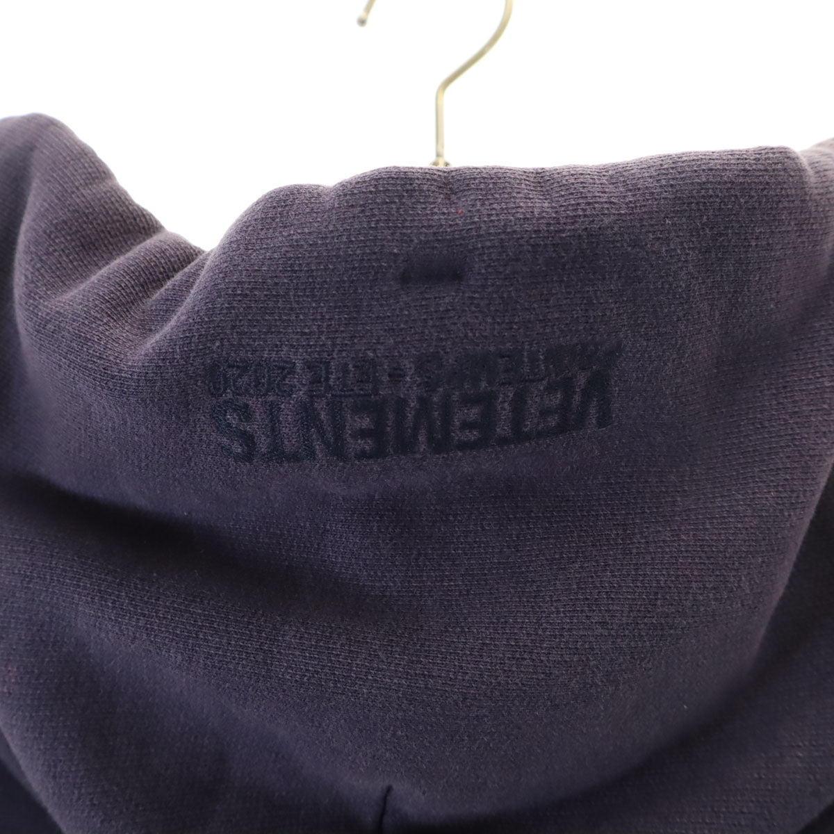 VETEMENTS ヴェトモン 長袖 バーコードパッチ スウェットパーカー M ネイビー プルオーバー ユニセックス メンズ