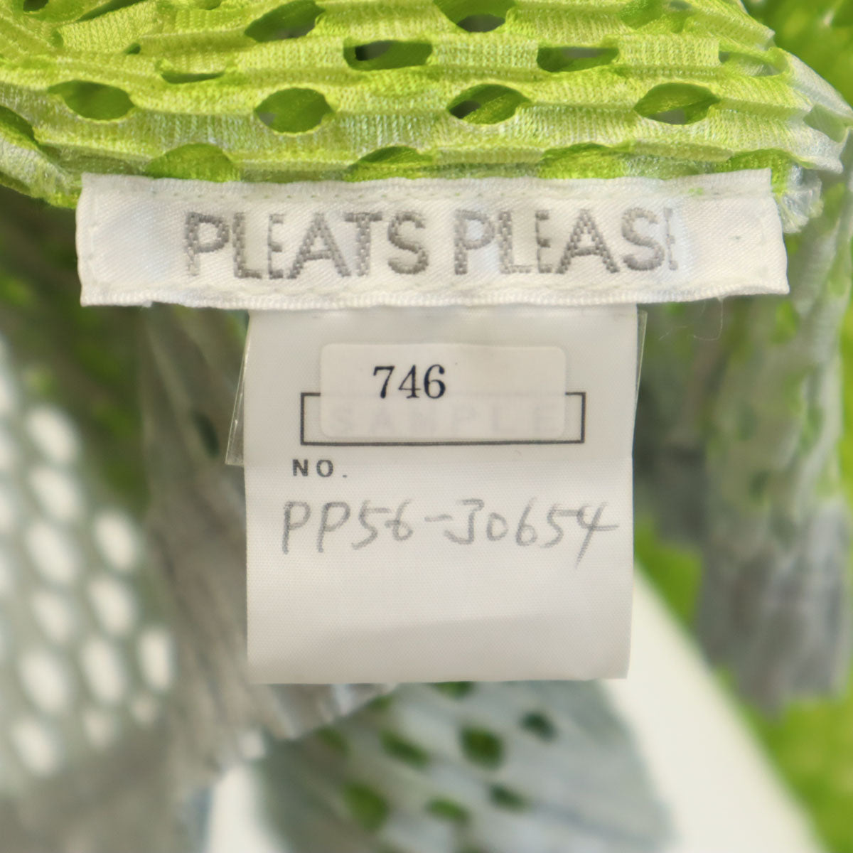 PLEATS PLEASE プリーツプリーズ 日本製 長袖 メッシュ ブラウス 5 イエローグリーン レディース