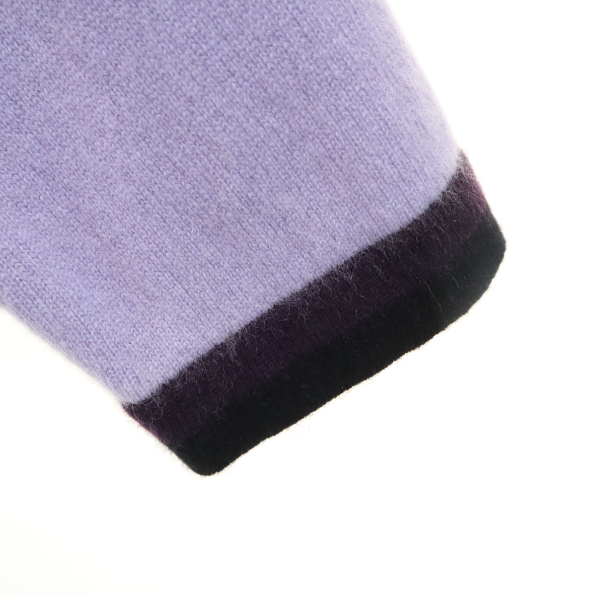 HERMES エルメス イタリア製 カシミヤ100% 長袖 ハーフジップ ニット L ラベンダー セーター メンズ