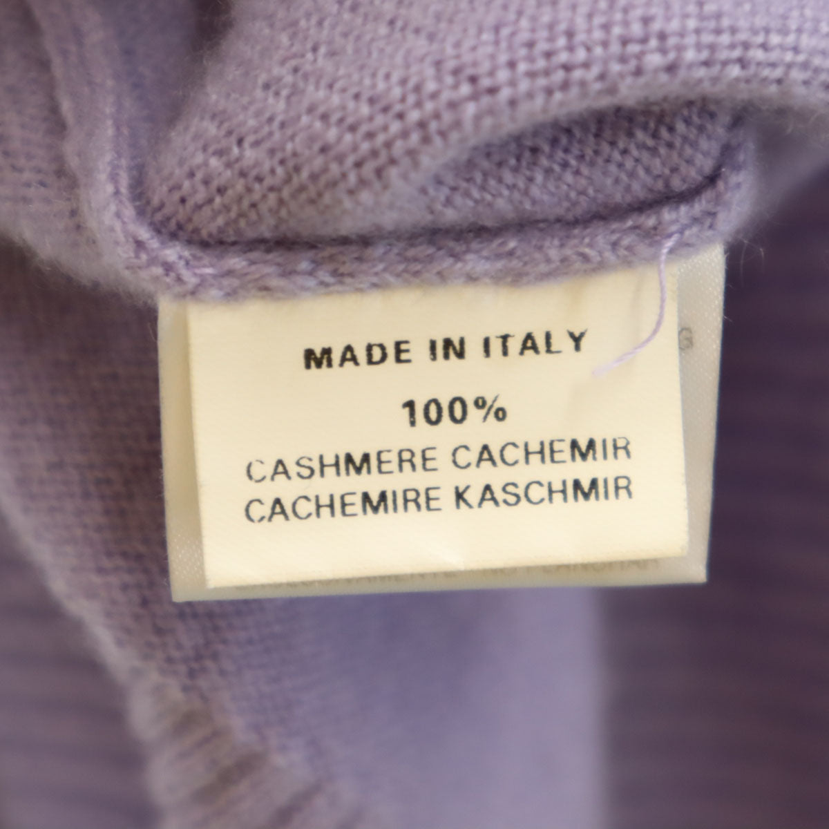HERMES エルメス イタリア製 カシミヤ100% 長袖 ハーフジップ ニット L ラベンダー セーター メンズ