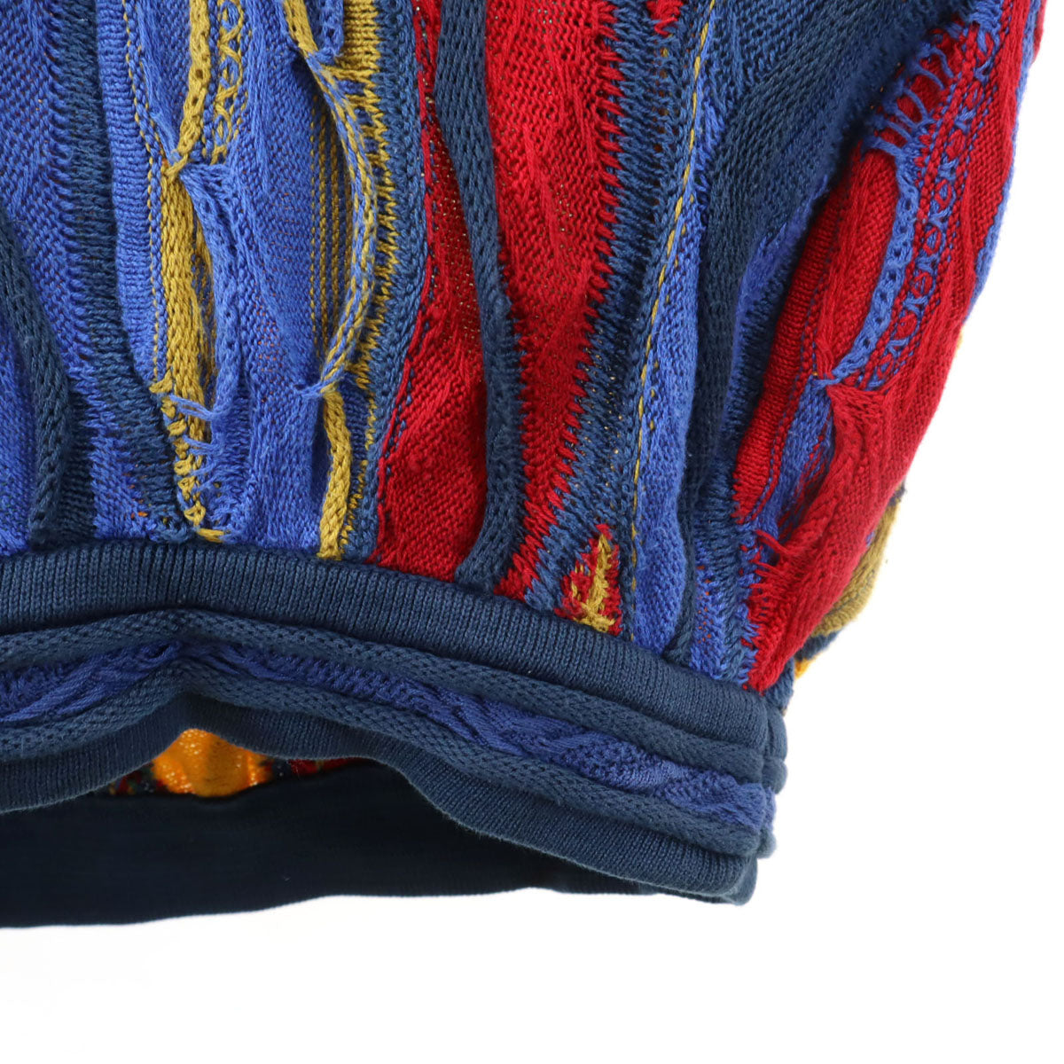 90s オールド 3D 長袖 Vネック 3D ニット マルチ メンズ