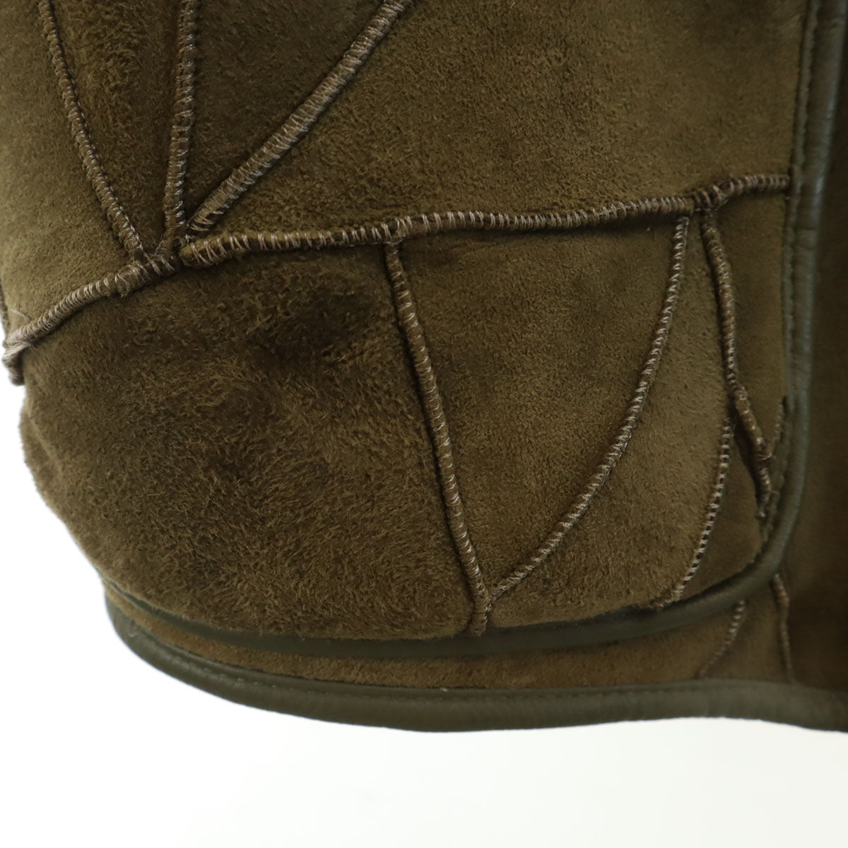 HAI SPORTING GEAR ハイスポーティングギア 80s ヴィンテージ パッチワーク ムートンジャケット M オリーブ系 イッセイミヤケ メンズ