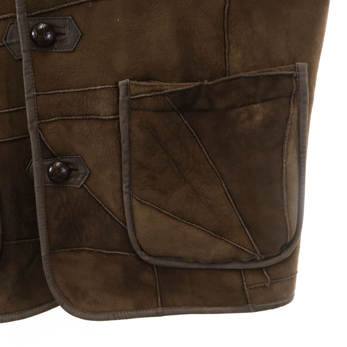 HAI SPORTING GEAR ハイスポーティングギア 80s 90s オールド パッチワーク ムートンジャケット M ブラウン イッセイミヤケ メンズ