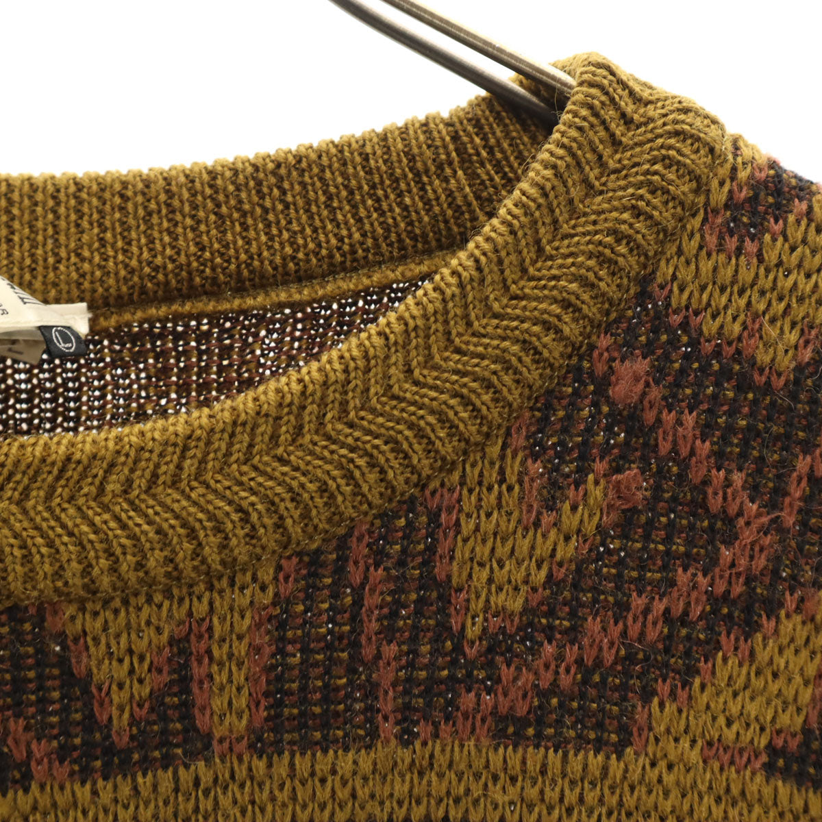 Modigliani モディリアーニ 総柄 長袖 セーター L イエローブラウン系 ニット メンズ