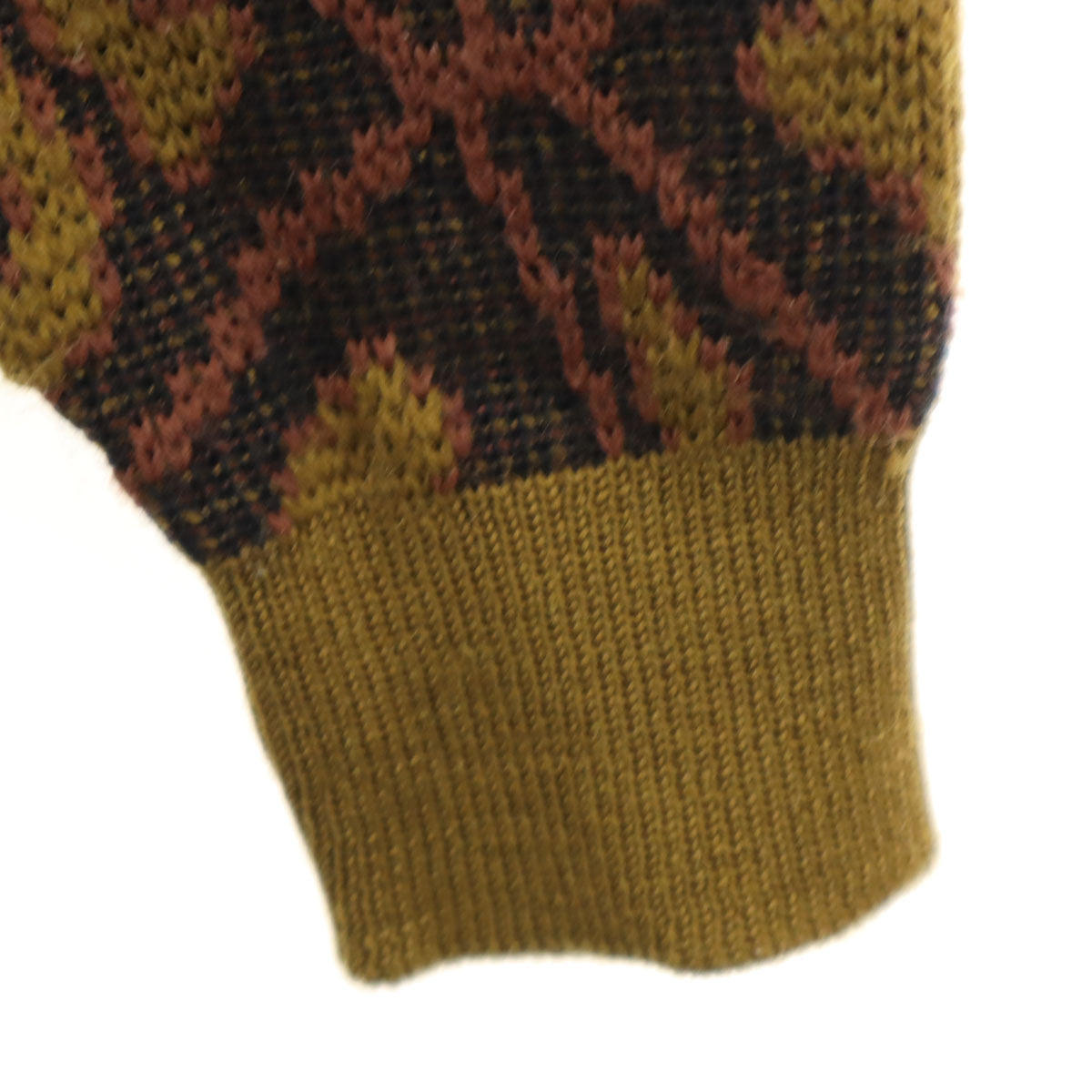 Modigliani モディリアーニ 総柄 長袖 セーター L イエローブラウン系 ニット メンズ