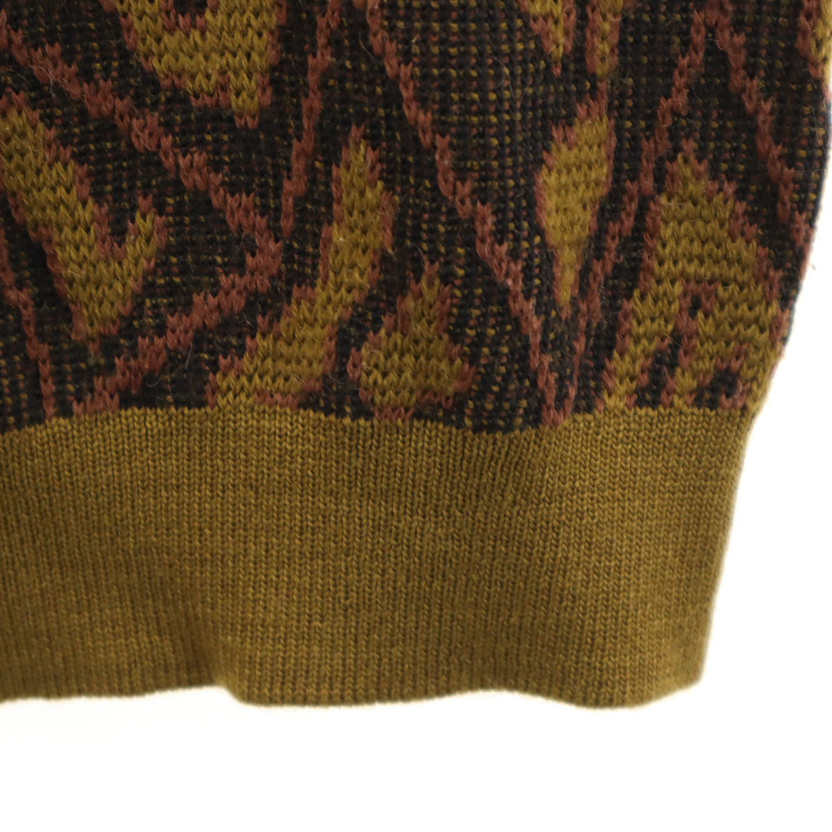 Modigliani モディリアーニ 総柄 長袖 セーター L イエローブラウン系 ニット メンズ