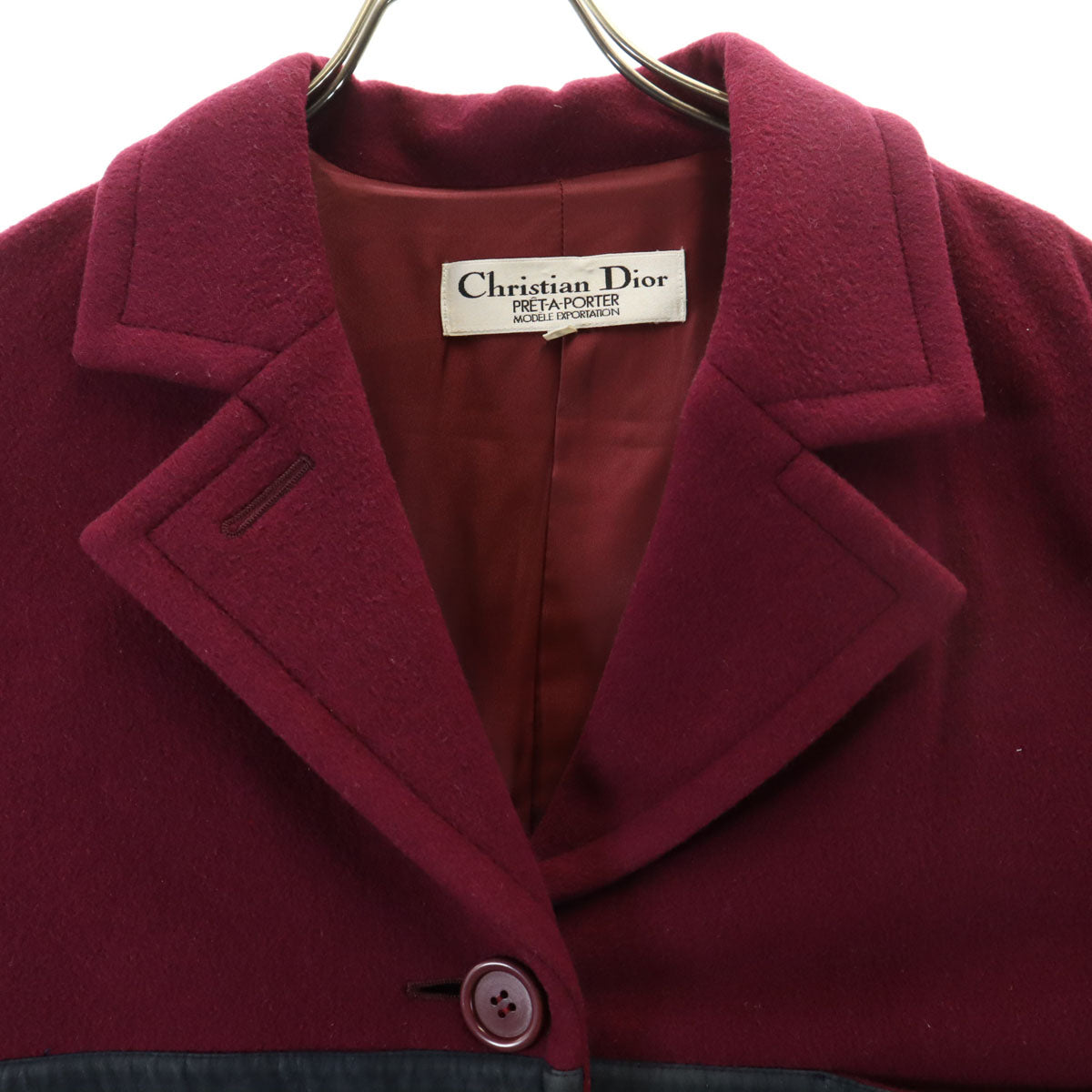 Christian Dior PRET-A-PORTER クリスチャンディオール プレタポルテ 90s オールド チェスターコート 9 ワインレッド レディース