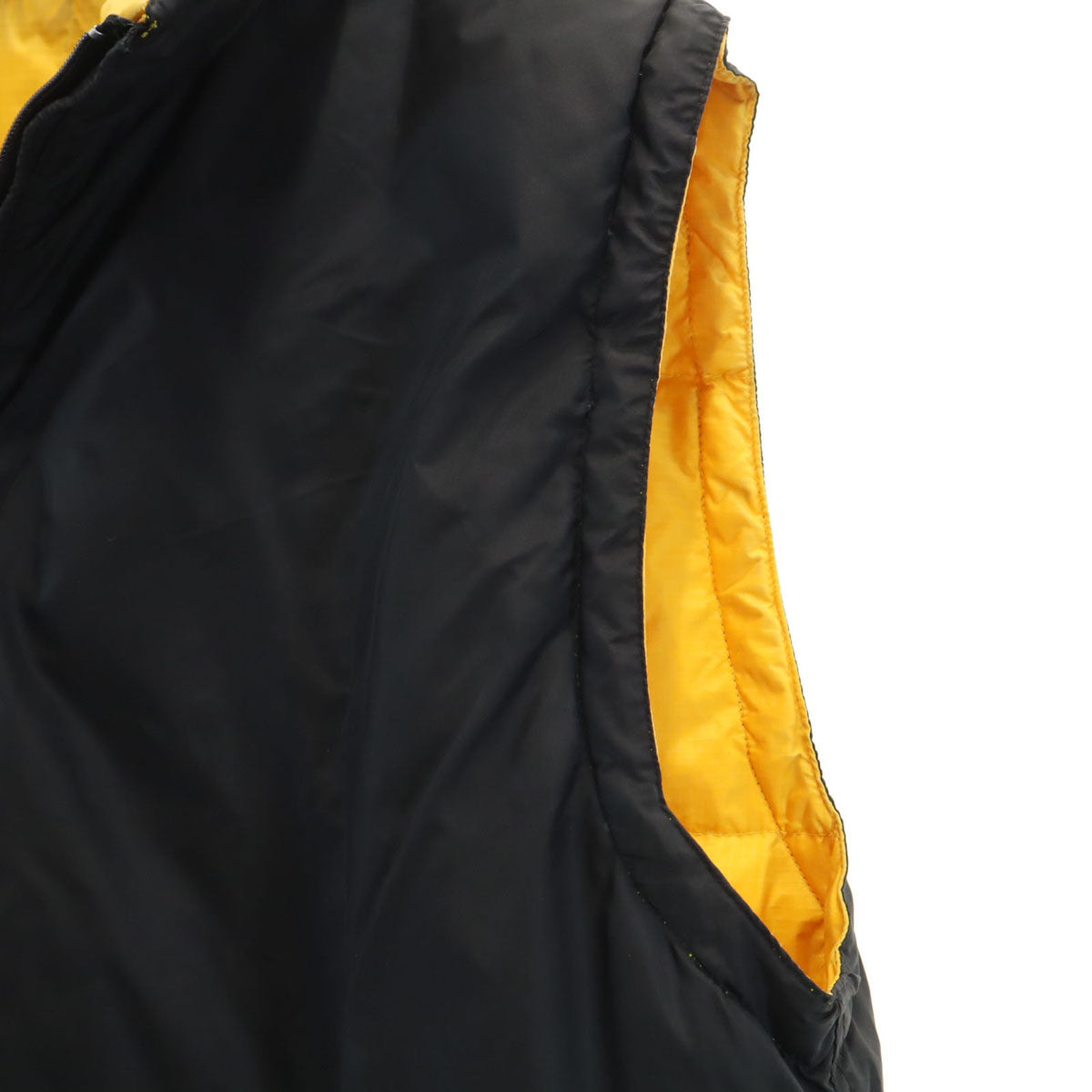 GAP ギャップ リバーシブル ハイブリッド ダウンベスト L 山吹色 ポケッタブル メンズ