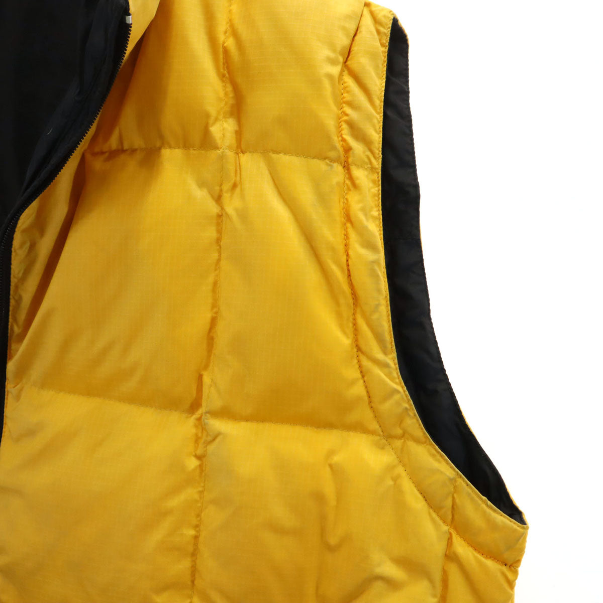 GAP ギャップ リバーシブル ハイブリッド ダウンベスト L 山吹色 ポケッタブル メンズ