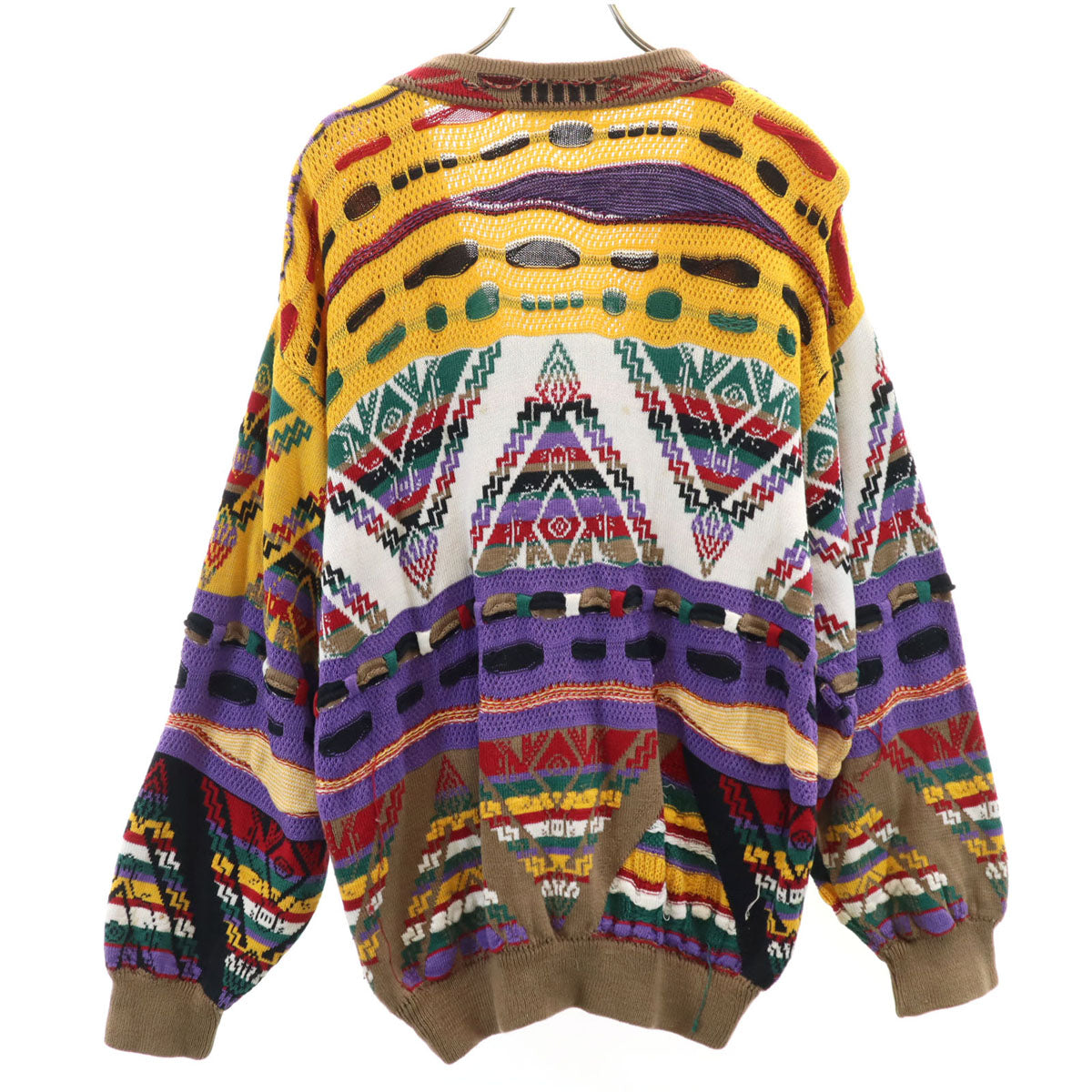 COOGI クージー 90s オーストラリア製 オールド 長袖 3D ニットカーディガン M マルチ メンズ