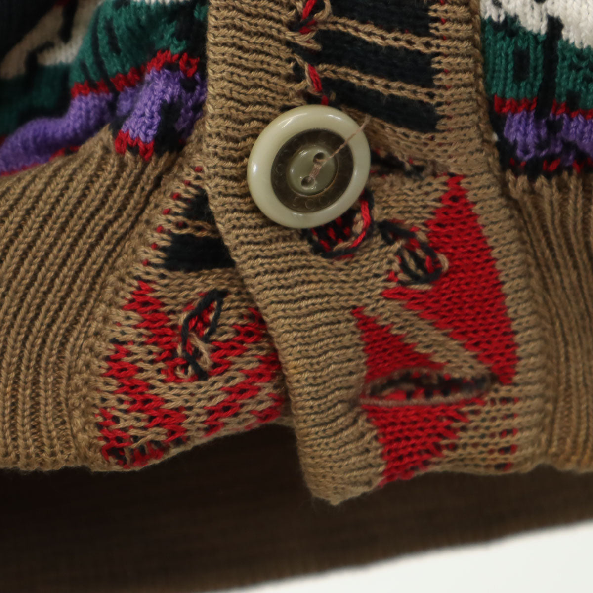 COOGI クージー 90s オーストラリア製 オールド 長袖 3D ニットカーディガン M マルチ メンズ