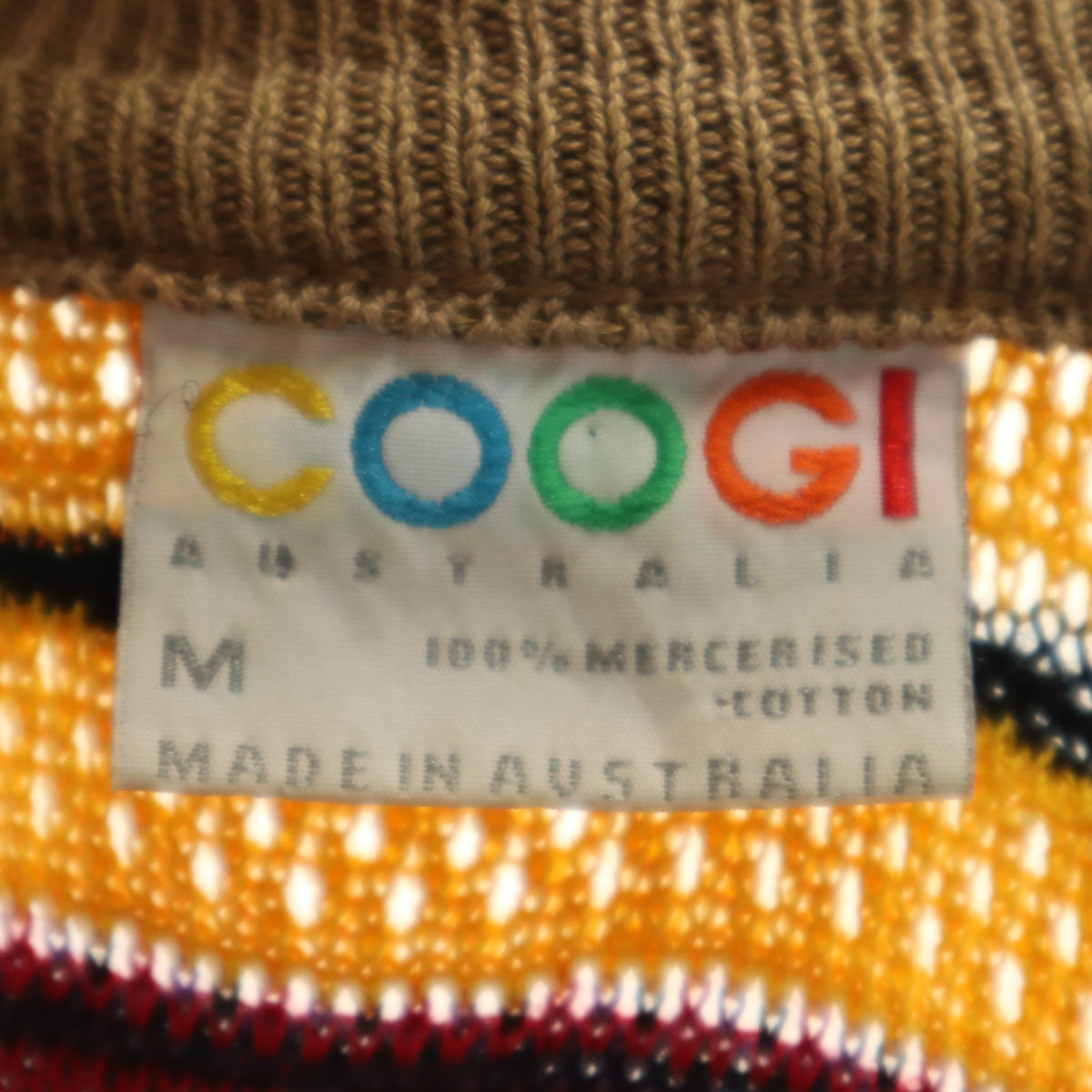COOGI クージー 90s オーストラリア製 オールド 長袖 3D ニットカーディガン M マルチ メンズ