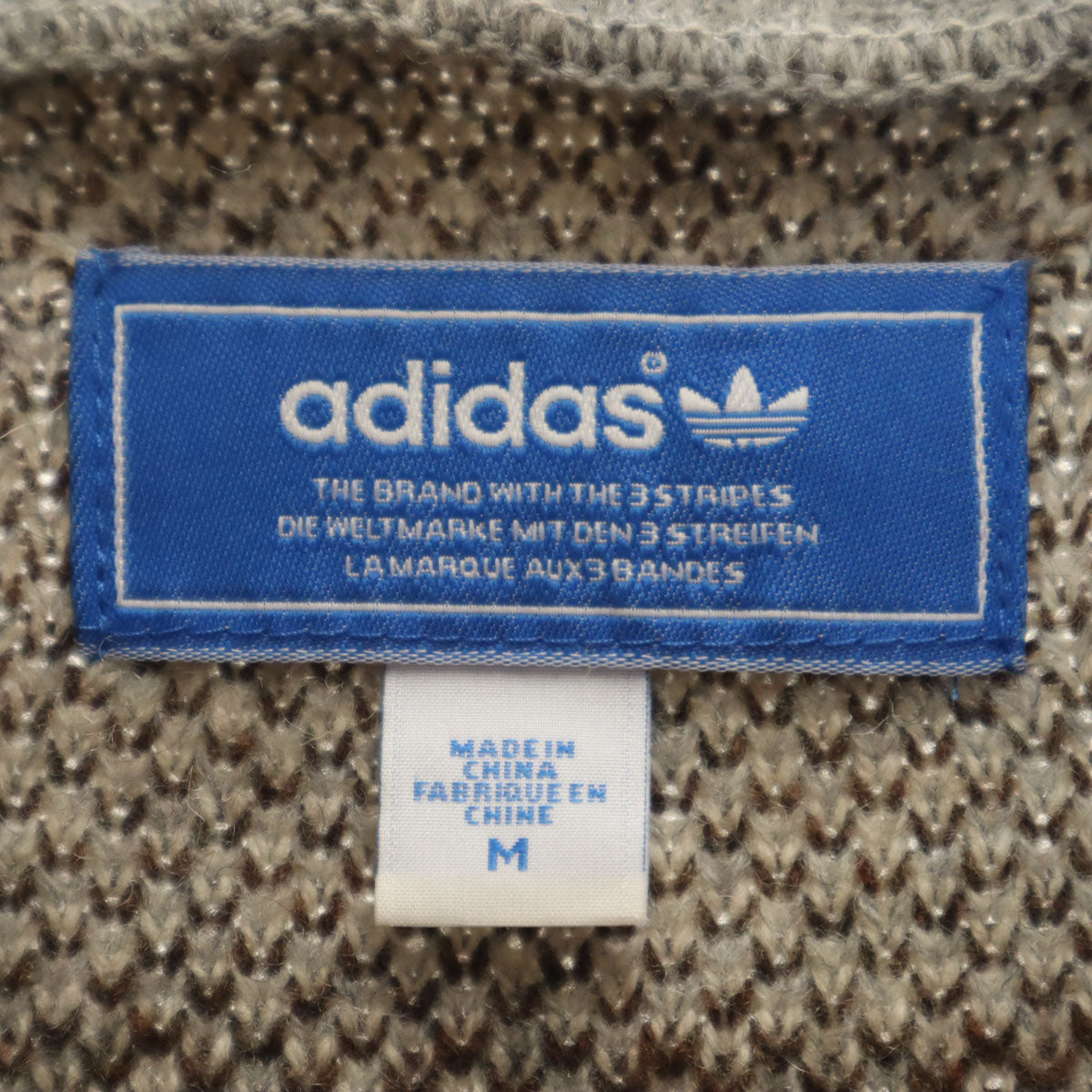 adidas Originals アディダスオリジナルス トレフォイルロゴ ニットジャケット M グレージュ メンズ