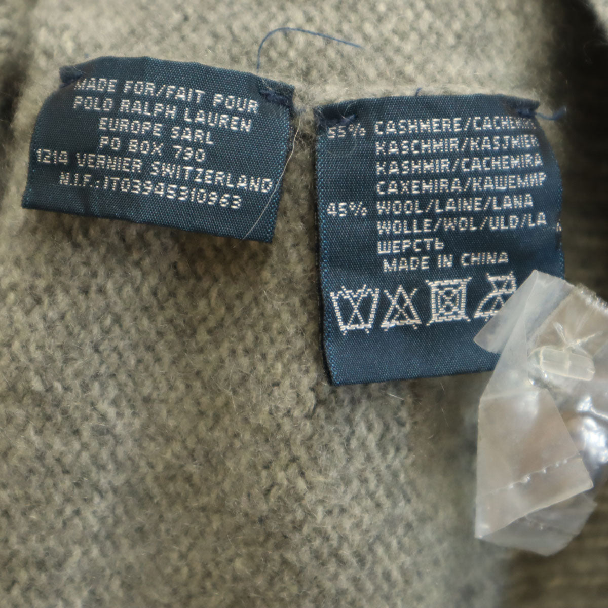 Polo by Ralph Lauren ポロバイラルフローレン カシミヤブレンド 長袖 ショールカラー セーター L グレー ニット メンズ